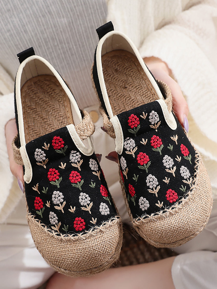 Women Summer Artsy Embroidery Linen Cotton Shoes ZZ1005 Ada Fashion