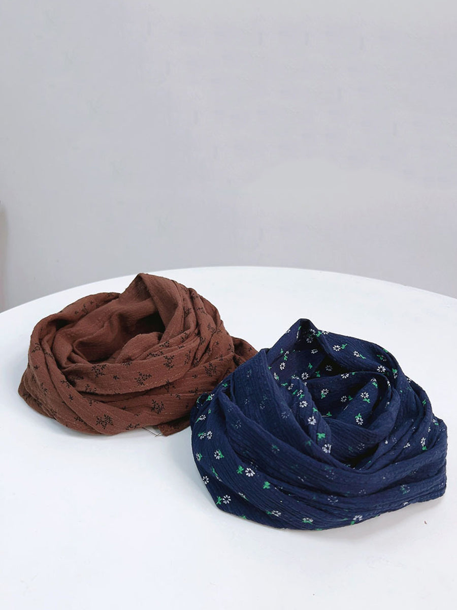 Women Artsy Floral Cotton Shawl Scarf WU022 BUYKUD