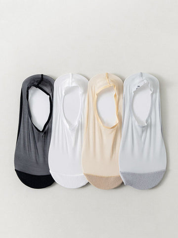 4 Pairs Women Summer Solid Cotton Boat socks SC1015 Ada Fashion