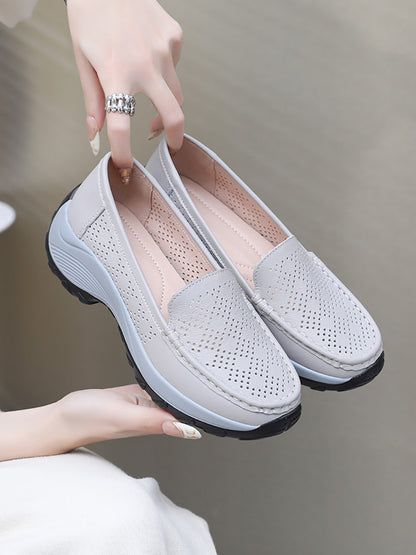 Women Summer Casual Leather Cutout Platform Shoes SC1039 Ada Fashion