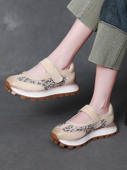 Women Summer Casual Leather Mesh Spliced Platform Shoes UI1028 Ada Fashion