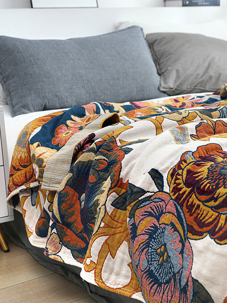 Sofa Flower 100%Cotton Blanket Bedcover FashionChic