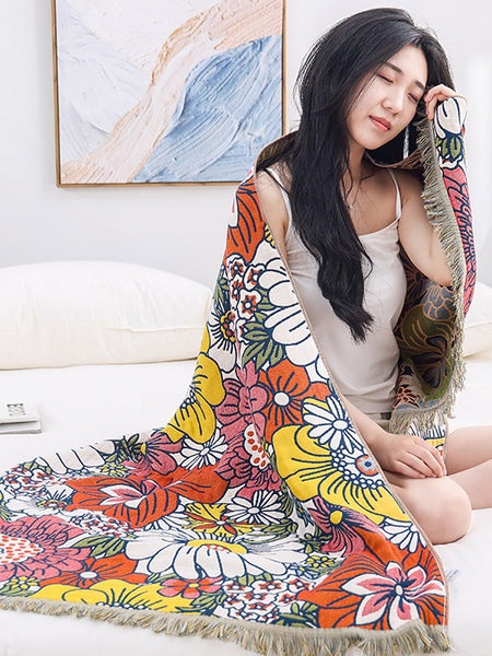 Jacquard Bath Adult 100%Cotton Flower Quick-dry Towel FashionChic