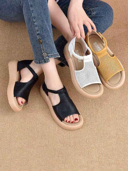 Summer Sandals Casual Leather Women Platfrom FashionChic