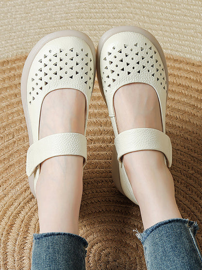 Shoes Leather Platfrom Out Vintage Hollow Women Summer FashionChic