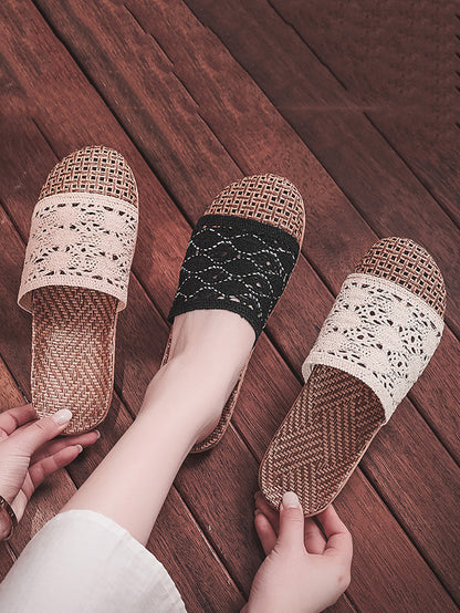 Women Summer Rattan Weaving Indoor Slippers BN1024 Ada Fashion