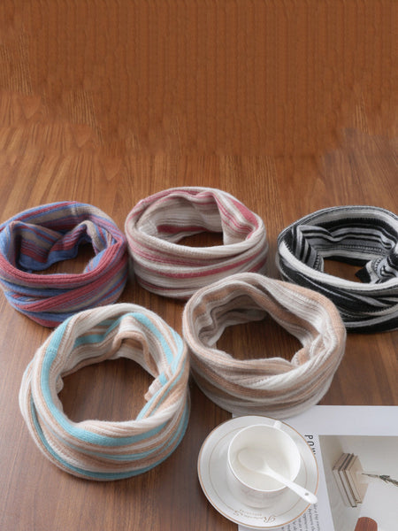 Neck Colorblock Scarf Wool Women Winter Knit FashionChic