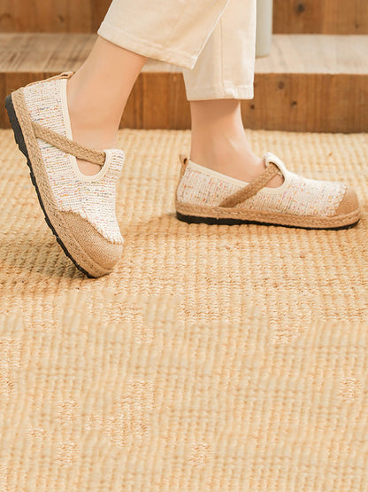 Women Ethnic Summer Linen Cotton Flat Shoes PA1027 Ada Fashion