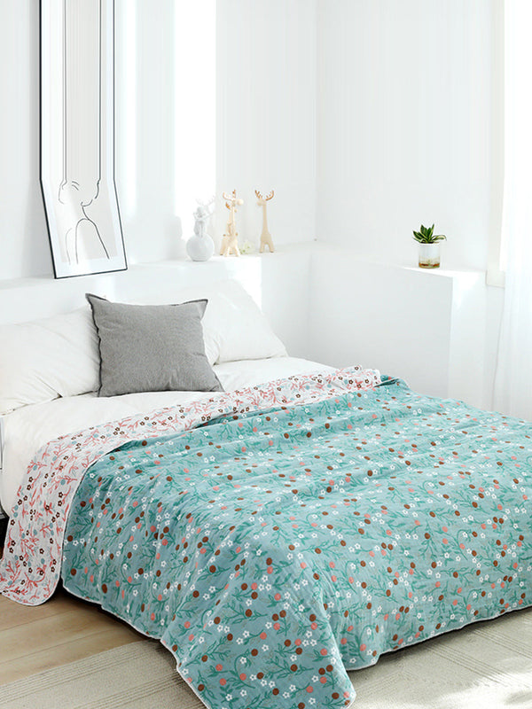 4Layer Cotton Summer Nap Floral Jacquard Sofa Blanket WE1007 Ada Fashion