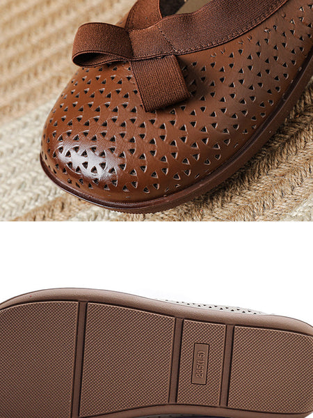 Genuine Leather Women Shoes Casual Soft Flat FashionChic