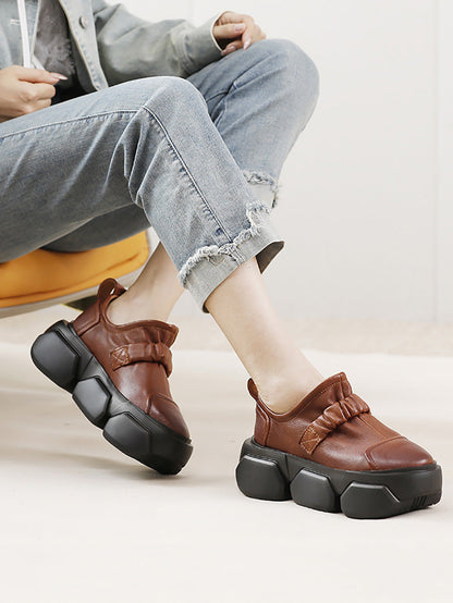 Women Autumn Stylish Soft Leather Platform Shoes AH1001 QSLMY