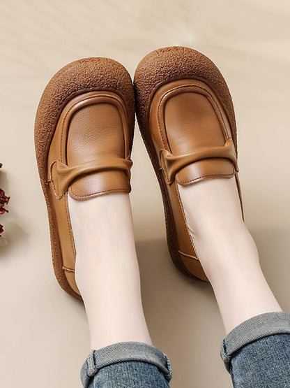 Women Casual Summer Soft Leather Solid Flat Shoes AT1056 BC