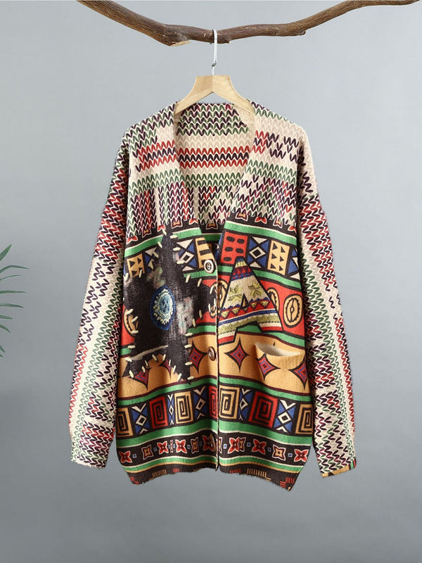Women Ethnic Spring Knitted Cardigan Sweater SC1054 Ada Fashion