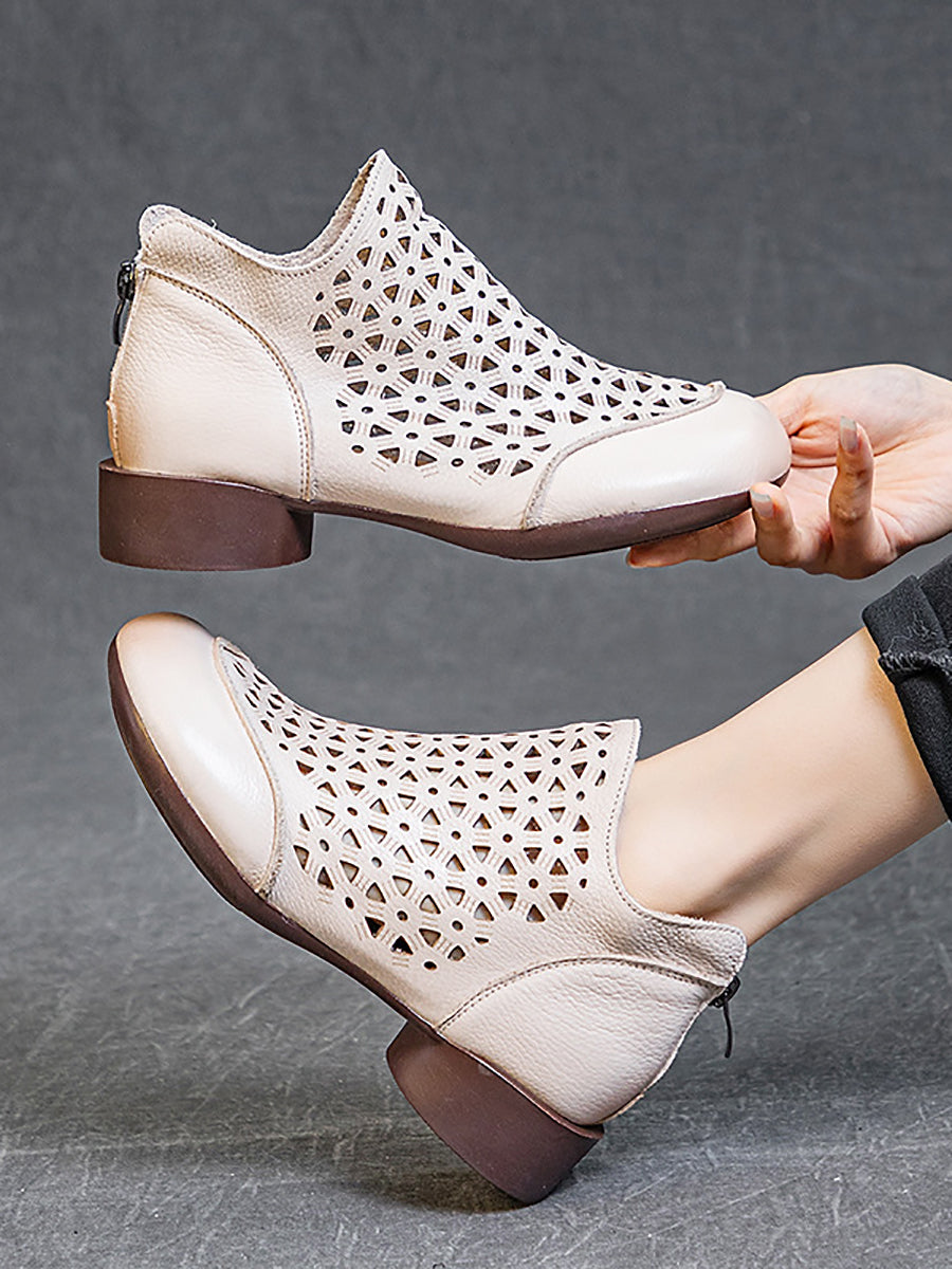 Women Summer Casual Leather Soft Cutout Boots UI1029 Ada Fashion