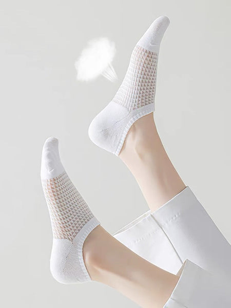 6 Pairs Women Summer Casual Solid Short Socks CX039 BUYKUD