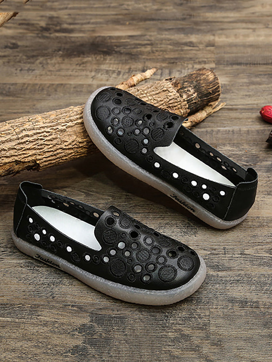 Women Summer Casual Leather Embroidery Cutout Shoes CC049 RAXP