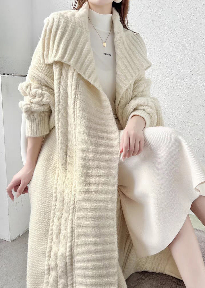 Loose Pink Pockets Hollow Out Wool Loose Cardigan Winter QC010 shopify
