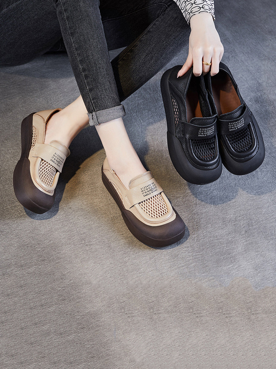 Women Summer Leather Casual Cutout Flat Shoes PP1030 ZMM