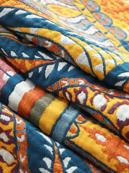 6 Layer Cotton Flower Nap Bedcover Sofa Blanket AT1010 BUYKUD