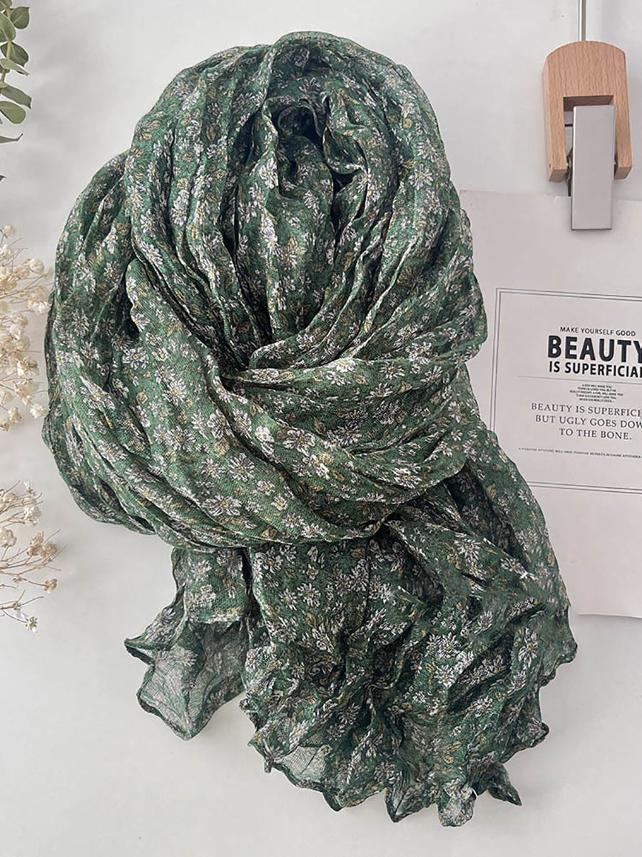 Women Summer Vintage Floral Cotton Scarf IO1015 Ada Fashion