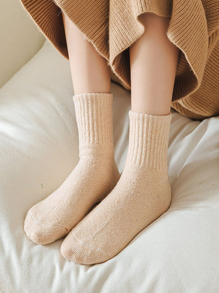 5 Pairs Women Solid Warm Wool Winter Socks BA1027 Genistyle Shop