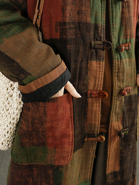 Women Autumn Ethnic 100%Cotton Long Padded Coat AI1062 JSHY