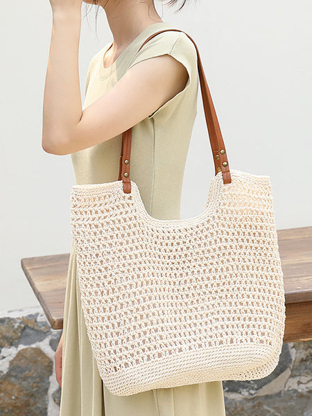 Summer Vintage Knitted Large Capacity Shoulder Bag RR1007 BUYKUD