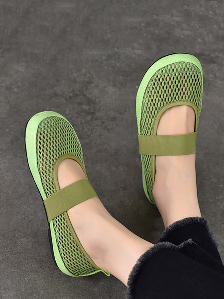 Low Heel Leather Summer Mesh Women Shoes FashionChic