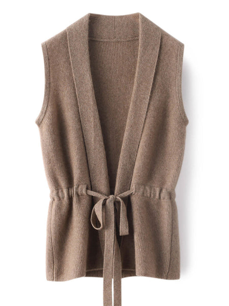 Women Casual Wool Solid V-Neck Strap Knit Vest AX1029 Genistyle Shop