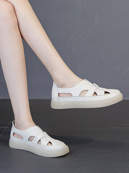 Women Summer Casual Genuine Leather Cutout Platform Sandals LL051 YEDF