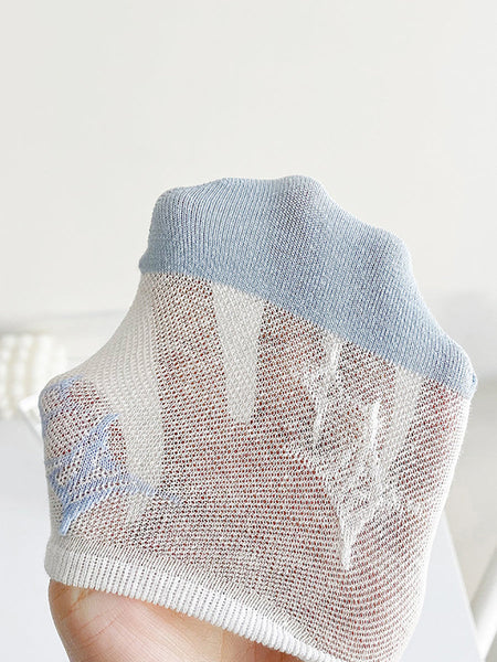 5 Pairs Women Summer Thin Short Socks II1015 BUYKUD