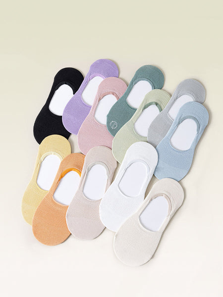 6 Pairs Women Casual Summer Solid Cotton Boat Socks CX022 JIEX