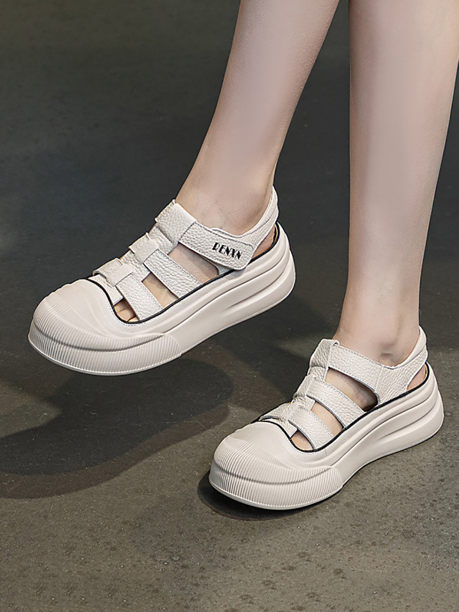 Women Summer Solid Leather Solid Platform Sandals UI1019 Ada Fashion