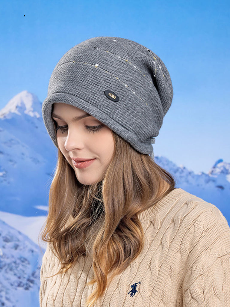 Women Winter Fashion Warm Hemming Knit Hat AV1024 Genistyle Shop