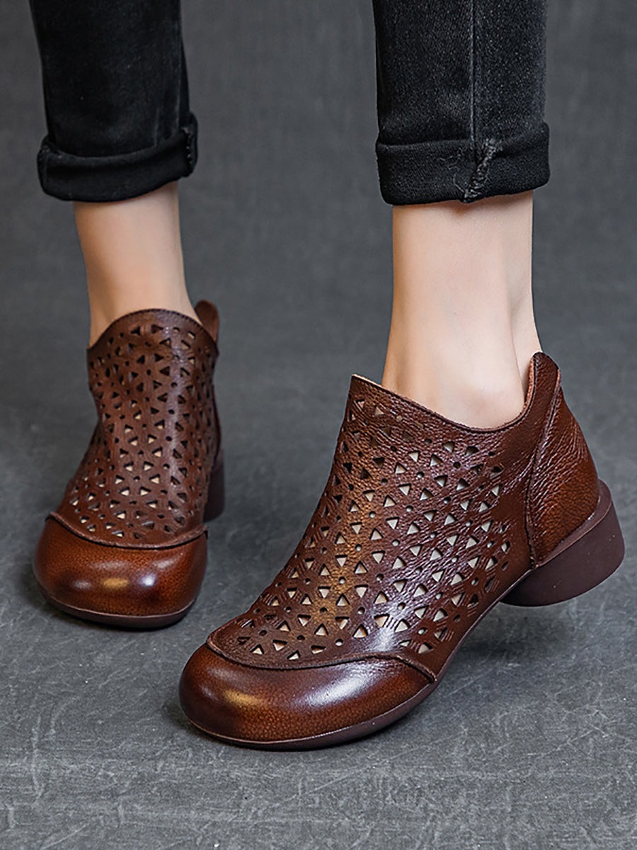 Women Summer Casual Leather Soft Cutout Boots UI1029 Ada Fashion