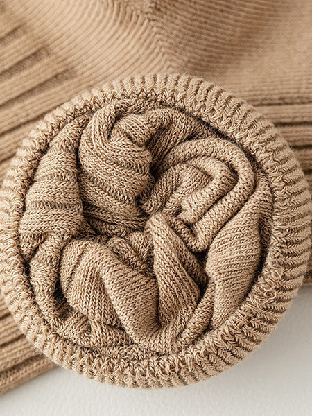 5 Pairs Women Winter Solid 100%Cotton Socks BA1031 Genistyle Shop