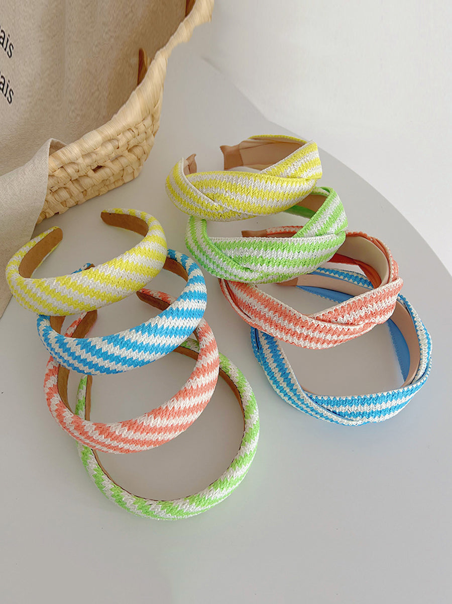 4 Pieces Set Women Artsy Colorblock Knitted Cross Hair Band AS1037 Ada Fashion