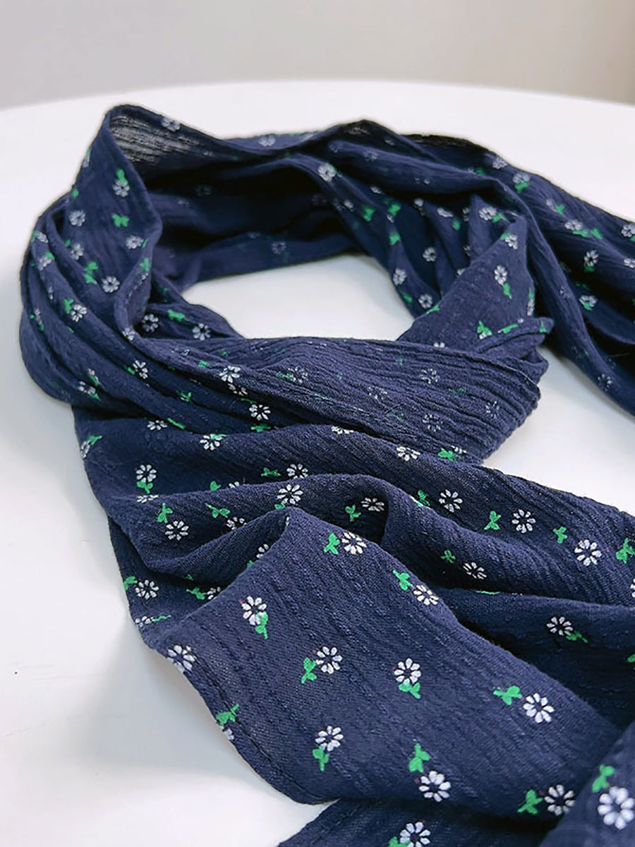 Women Artsy Floral Cotton Shawl Scarf WU022 BUYKUD