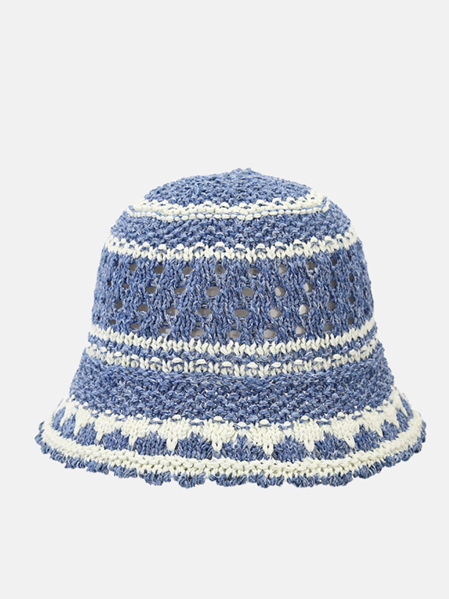 Women Summer Artsy Colorblock Weave Sunproof Hat CX050 BUYKUD