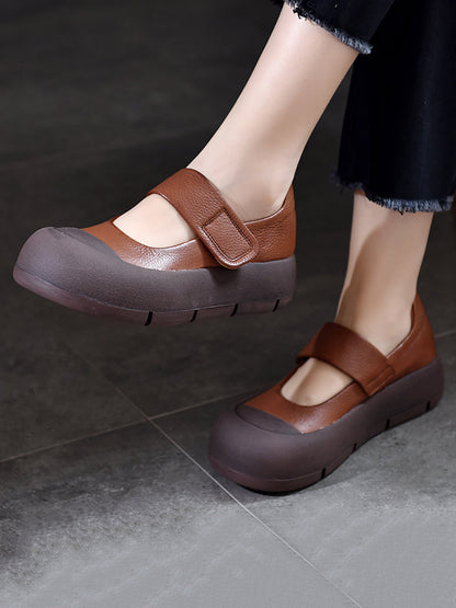 Women Summer Casual Leather Colorblock Flat Shoes CV1012 Ada Fashion