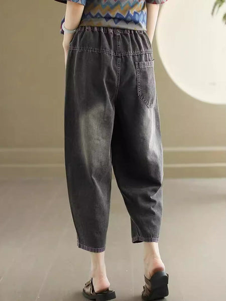 Women Summer Casual Embroidery Denim Pants AS1048 Ada Fashion
