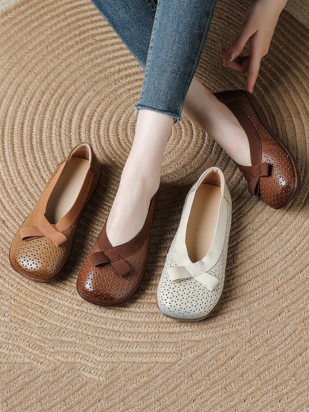 Genuine Leather Women Shoes Casual Soft Flat FashionChic