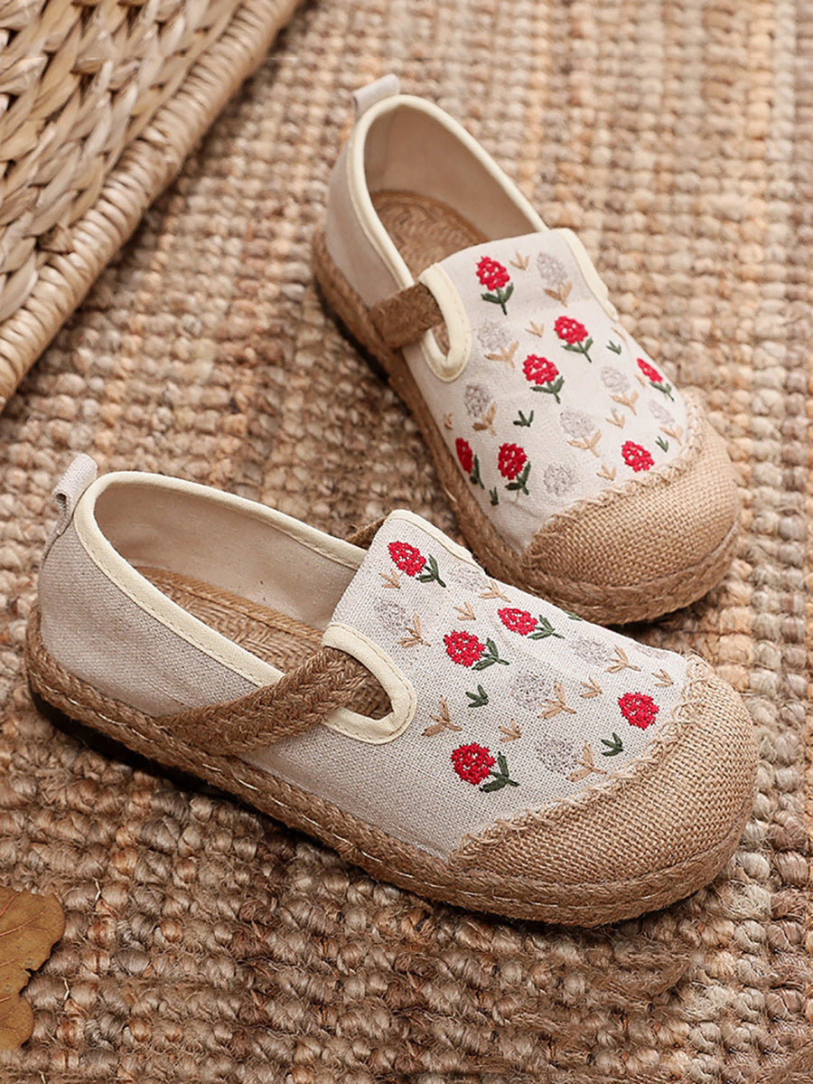 Women Summer Artsy Embroidery Linen Cotton Shoes BN1034 Ada Fashion