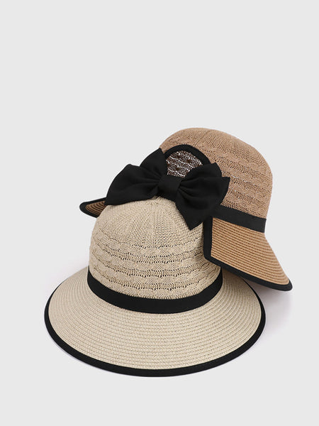 Bowknot Weave Women Straw Sunproof Hat Summer FashionChic