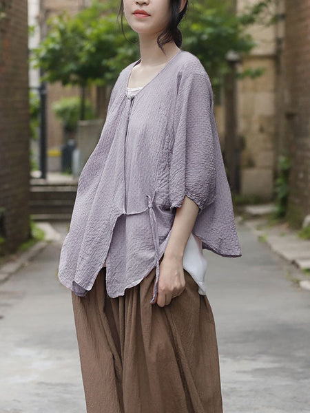 Women Summer Casual Solid Strap Jacquard Shirt FG1040 Ada Fashion