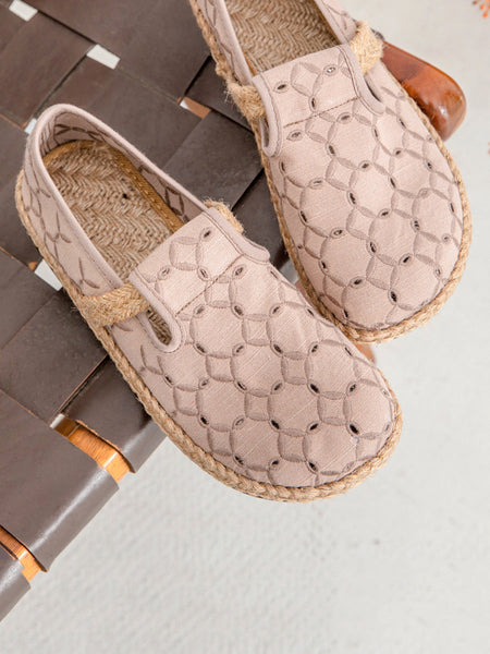 Summer Out Flat Hollow Shoes Casual Cotton Women FashionChic