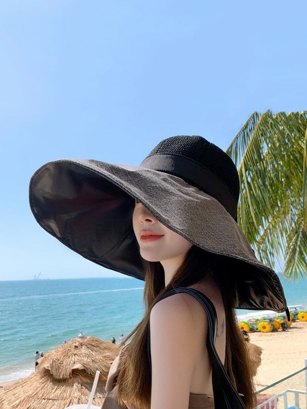 Women Casual Solid Large Brim Sunproof Hat XX1005 Ada Fashion