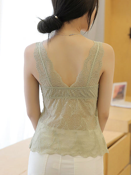 Women Sexy Seamless Lace Warm With Breast Pads Base AS1013 Ada Fashion