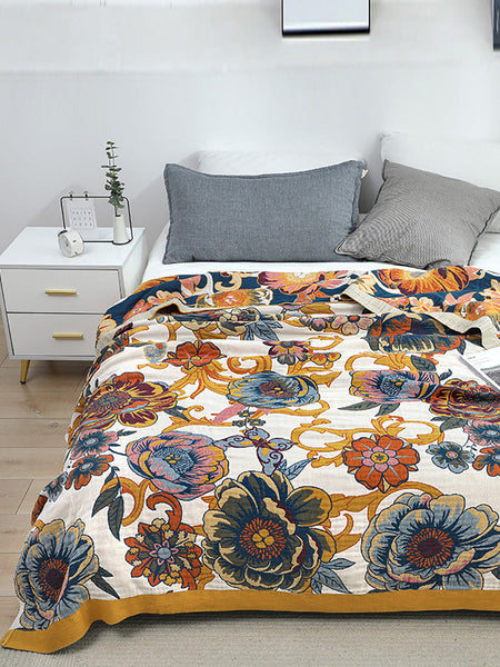 Sofa Flower 100%Cotton Blanket Bedcover FashionChic
