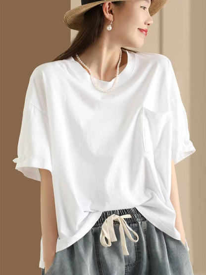 Women Summer Casual Solid Loose Cotton Shirt TY1004 Ada Fashion